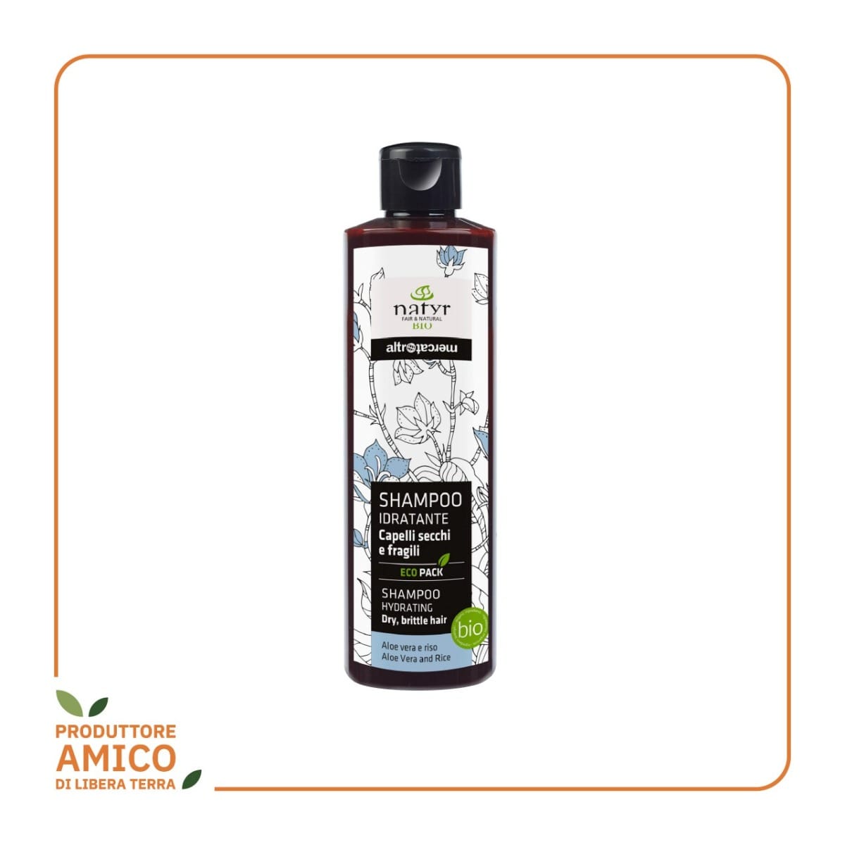 Shampoo Idratante - Aloe e Riso - Capelli Secchi e Fragili - Bio - 250ml