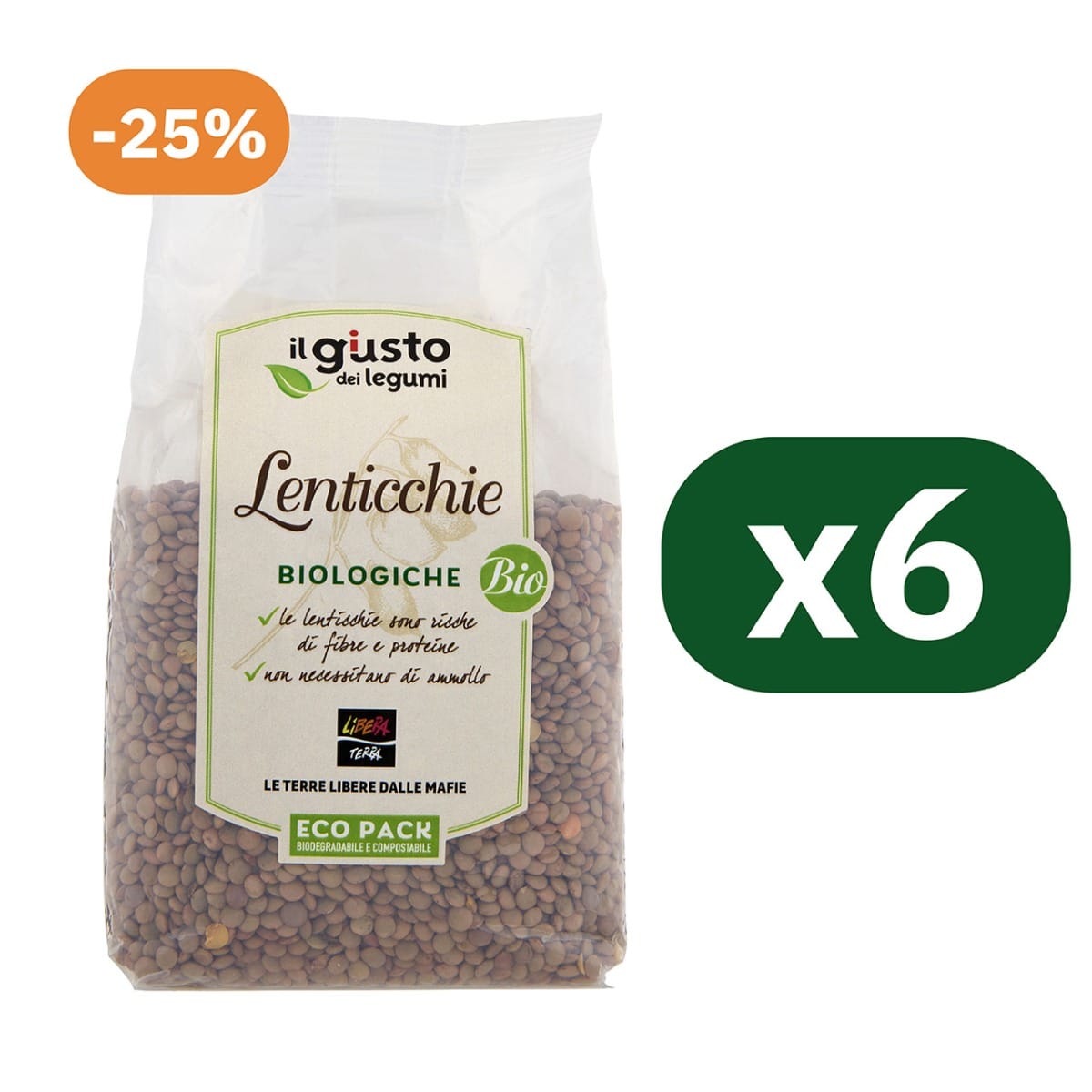 Multipack Lenticchie Biologiche 6x400g