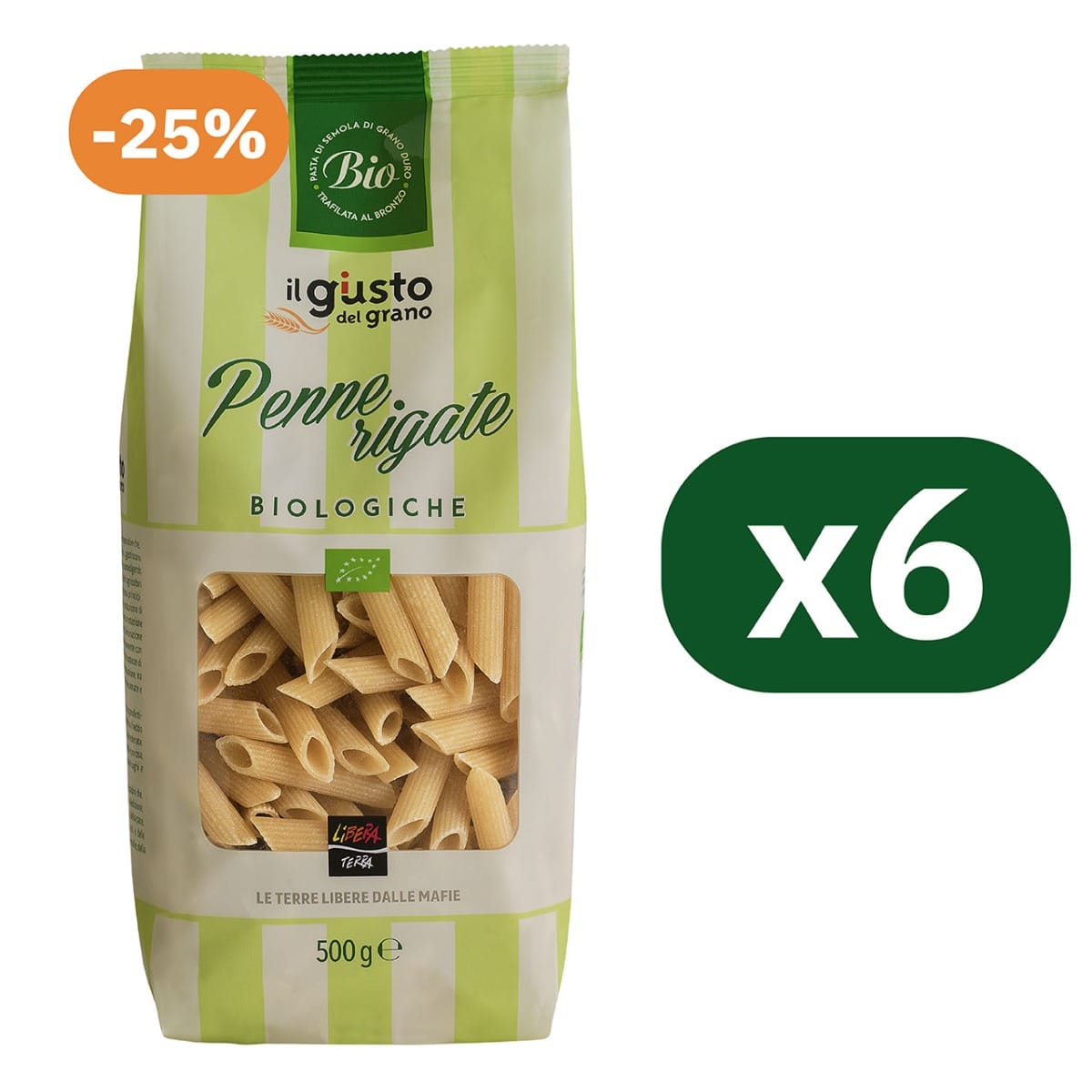 Multipack Penne Rigate Biologiche 6x500g