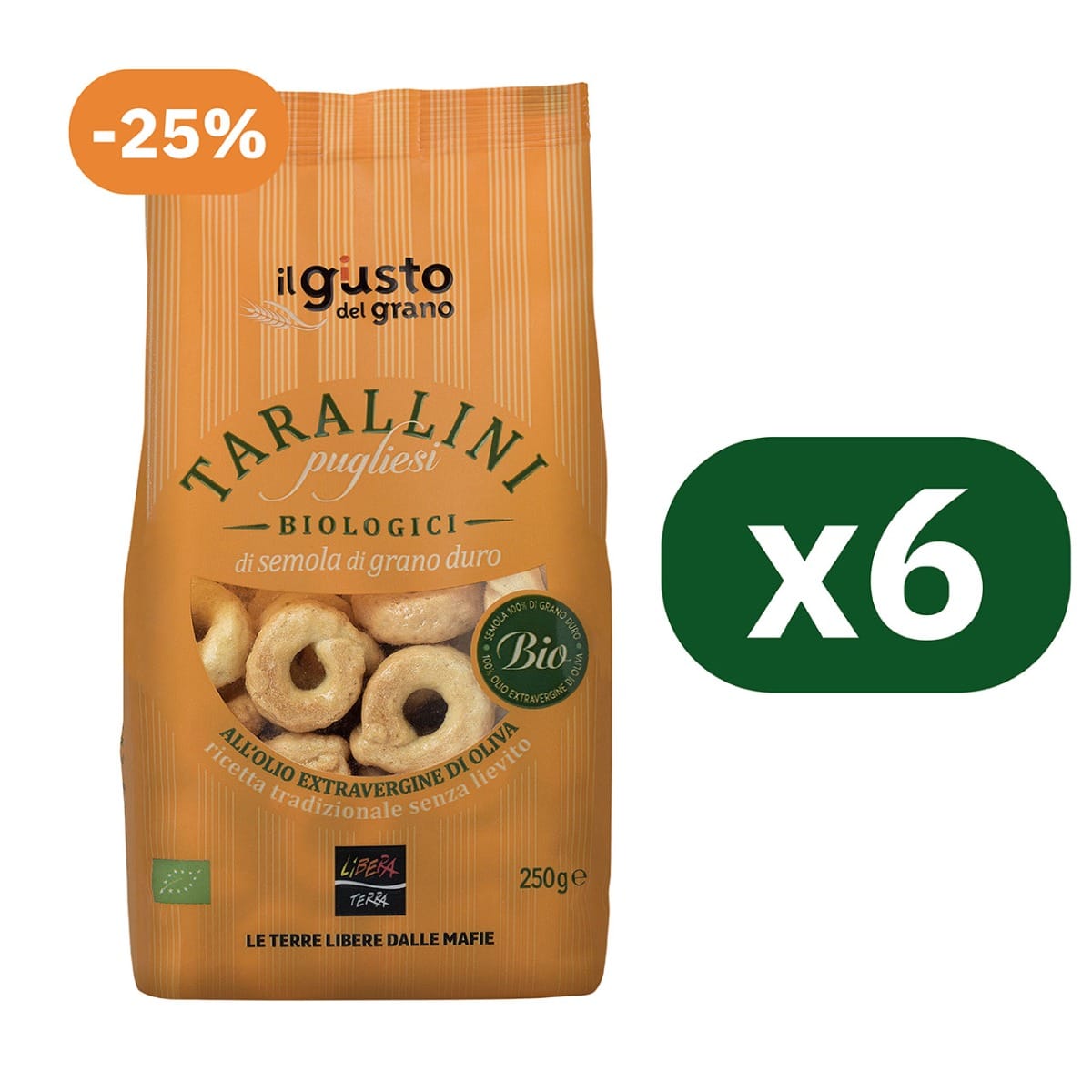 Multipack Tarallini Pugliesi Biologici di Grano Duro 6x250g