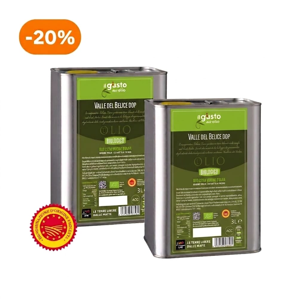 Multipack Olio Extra Vergine d'Oliva Biologico in latta - DOP Valle del Belice - 2x3L  