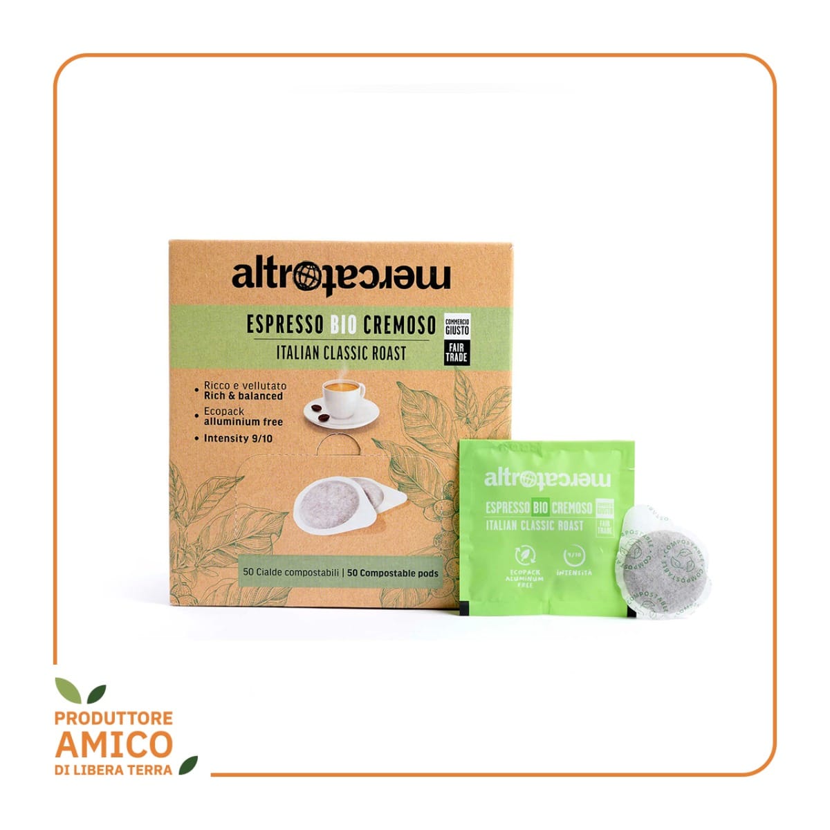 Caffè Espresso Cremoso Bio 50 Cialde