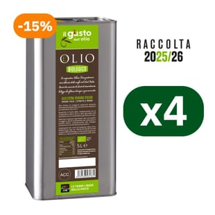 Multipack Olio Extra Vergine d'Oliva Biologico in latta 4x5 L