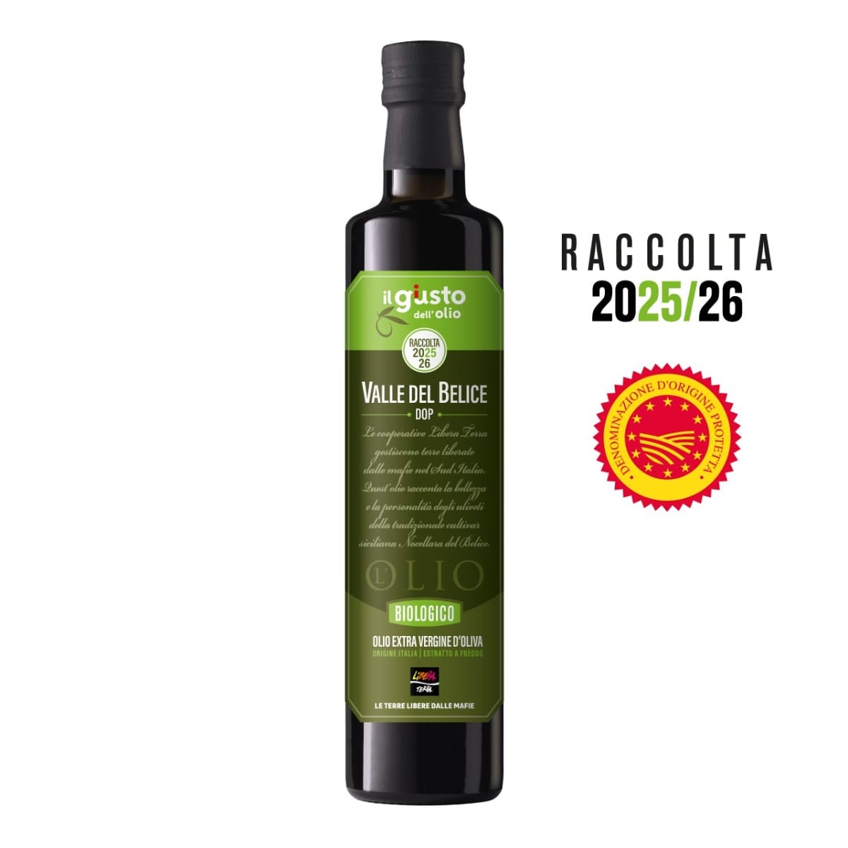Olio Extra Vergine d'Oliva DOP Valle Del Belice Biologico 50 cl
