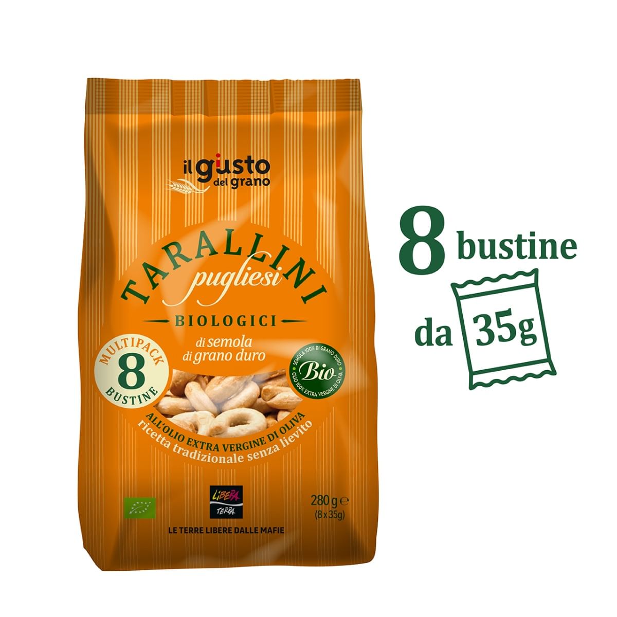Tarallini Pugliesi Biologici Multipack 280g (8 confezioni da 35g) 