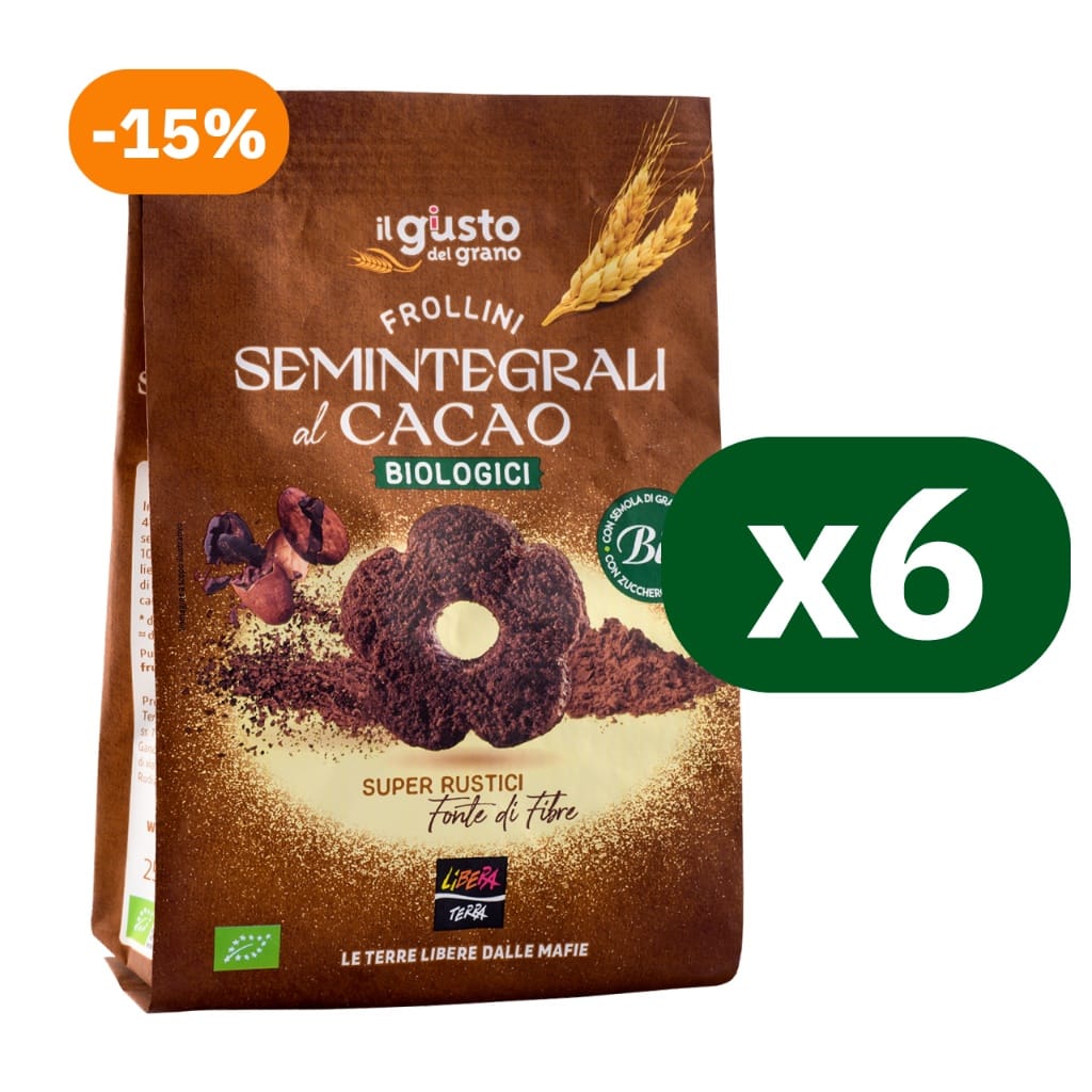 Multipack Frollini Semintegrali al Cacao Biologici 6x250g