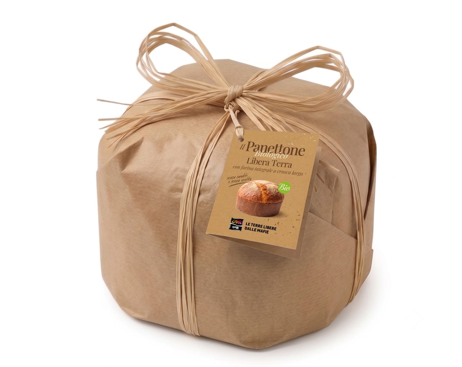 Panettone biologico con farina integrale a crusca larga, senza uvetta e senza canditi 750g