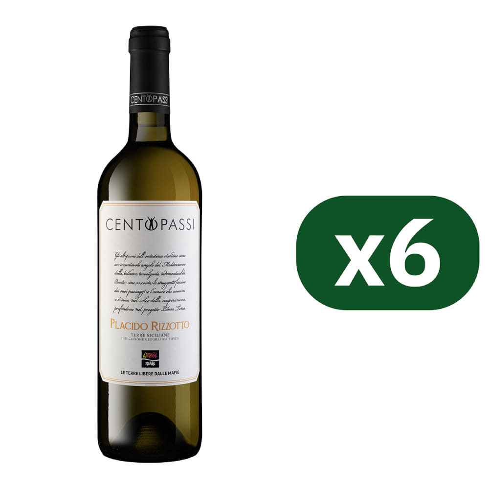 Cartone Placido Rizzotto Bianco - Terre Siciliane IGT 2024 6x75cl