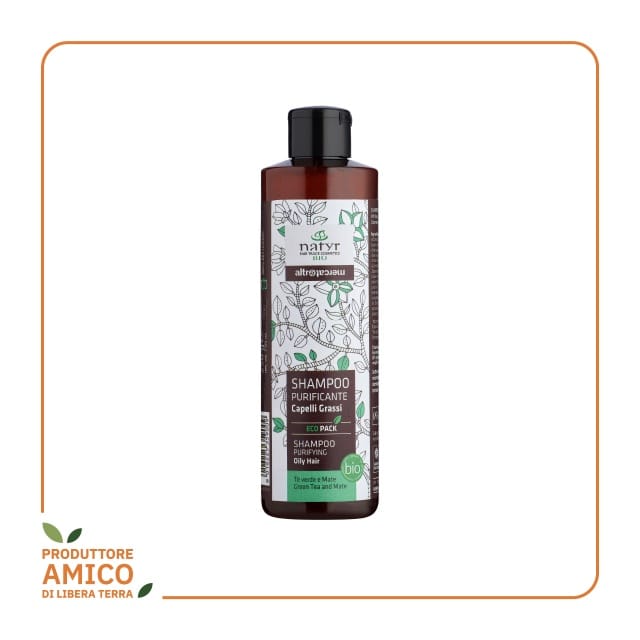 Shampoo Purificante Tè Verde e Mate - Capelli Grassi - Bio - 250ml